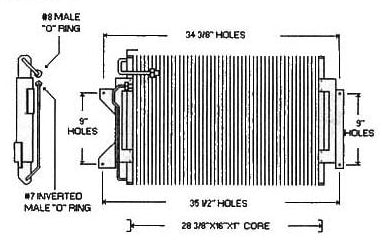 AC Condenser - 1965-1967 Cadillac Fleetwood, Deville, Eldorado