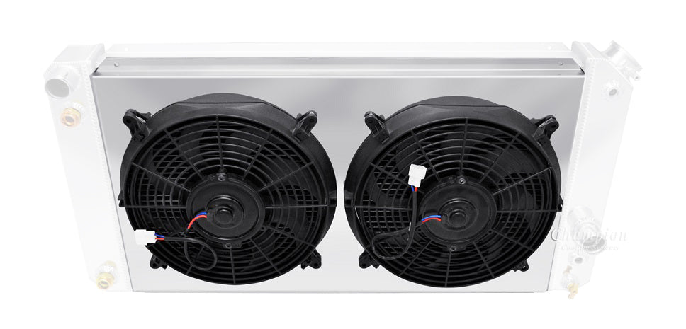 Aluminum Fan Shroud for 2-12" Electric Fans - 16" tall x 26 1/8" wide