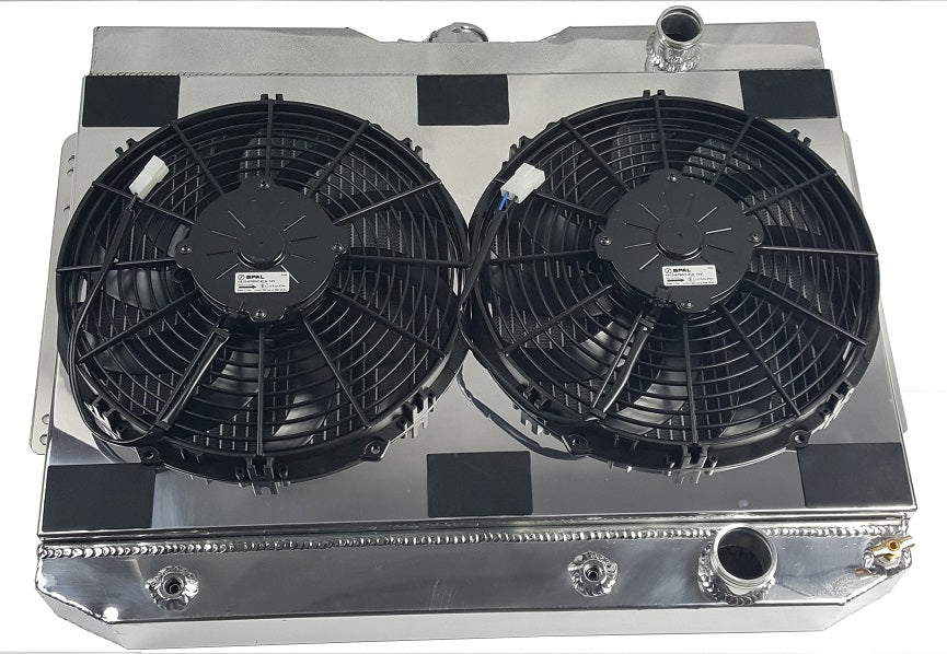 Aluminum Fan Shroud for 2-12" Electric Fans - 16" tall x 28" wide