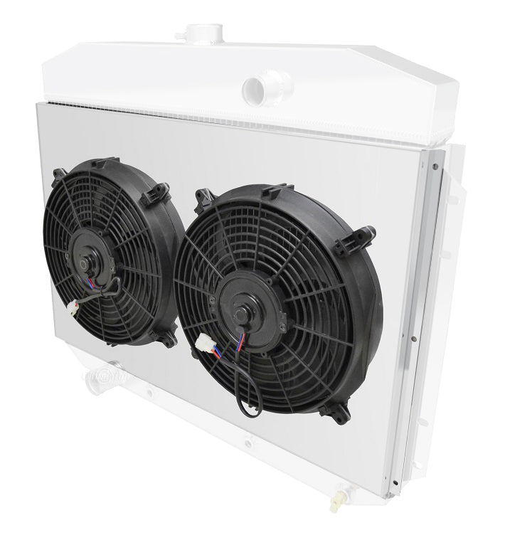 Aluminum Fan Shroud for 2-12" Electric Fans - 17.5" tall x 29.25" wide 2