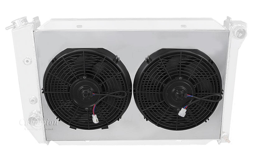 Aluminum Fan Shroud for 2-12" Electric Fans - 18.75" tall x 26" wide