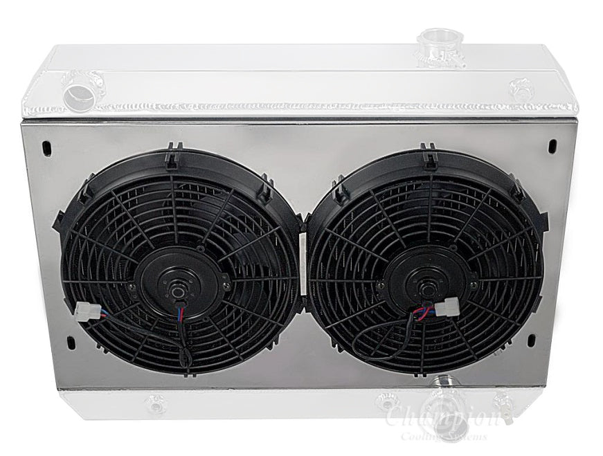 Aluminum Fan Shroud for 2-12" Electric Fans - 26" wide x 16.5" tall
