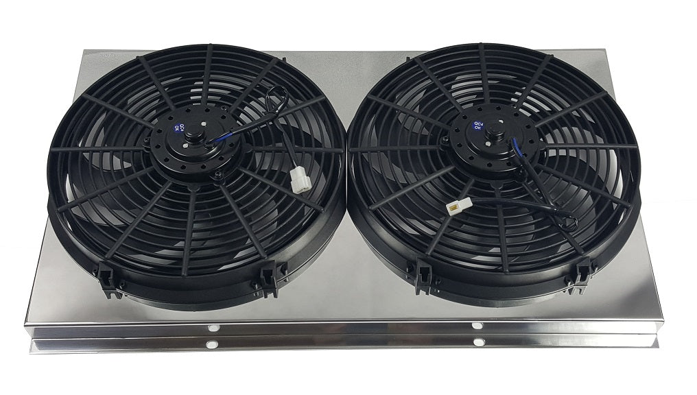 Aluminum Fan Shroud for 2-14" Electric Fans - 19 1/8" Tall x 28 7/8" Wide