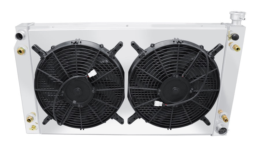 Aluminum Fan Shroud for 2-14" Electric Fans - 19 1/8" Tall x 28 7/8" Wide - 2