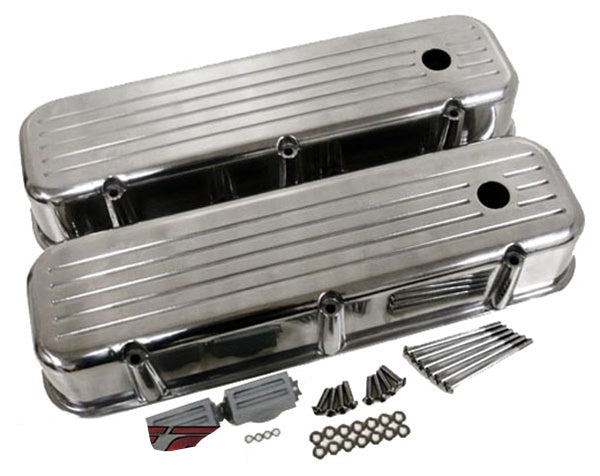 Big Block Chevy Tall Aluminum Valve Covers - Ball-milled