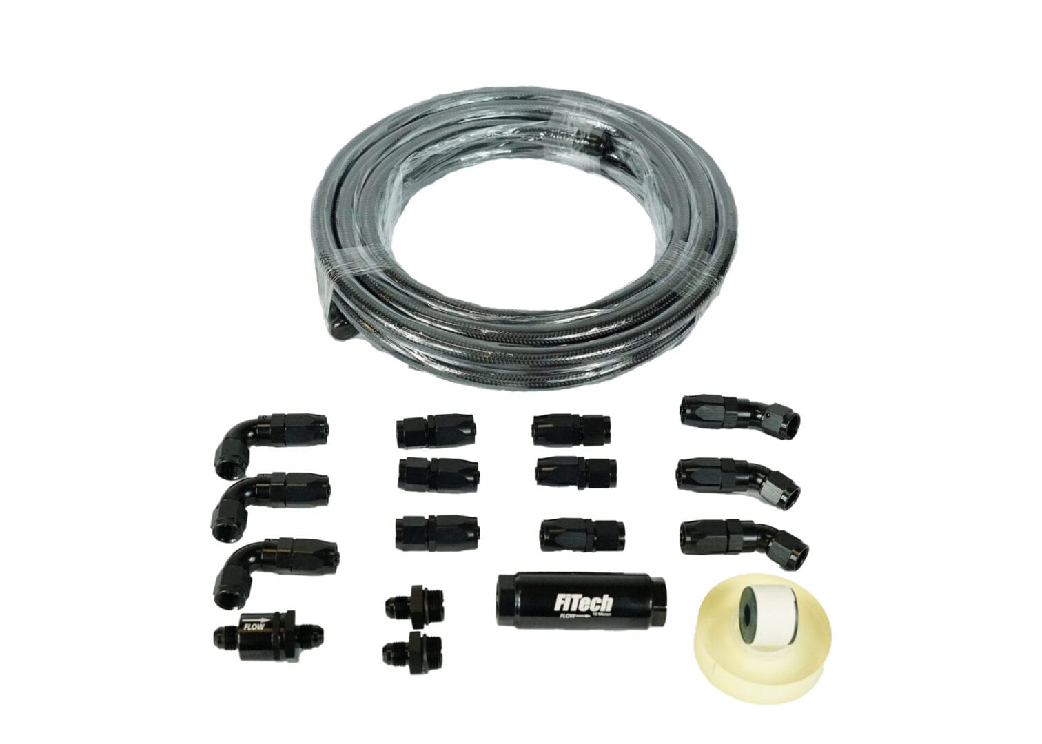 Black Stainless Steel Hose Kit, 40ft w/ 10 Micron Filter and Check Valve