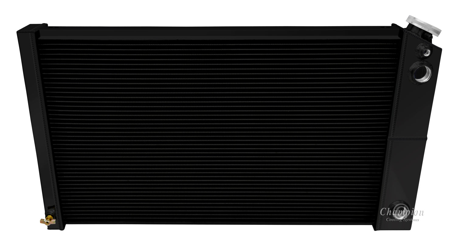 1968-1970 Pontiac Tempest LS Swap 3-Row Black Radiator, Shroud, Dual Fan Combo