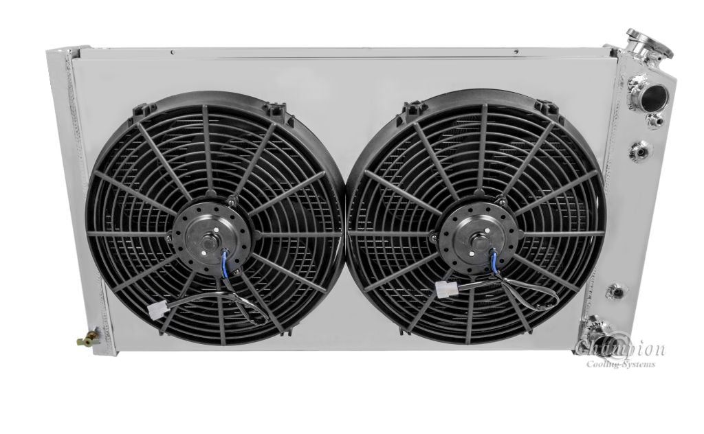 1978-1983 Chevy Malibu 3-Row LS Radiator, Shroud, Dual Fan Combo