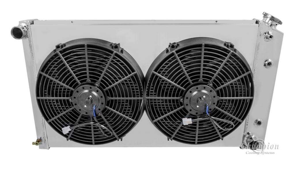 1967-1972 Buick Skylark 3-Row Radiator, Shroud, Dual Fan Combo