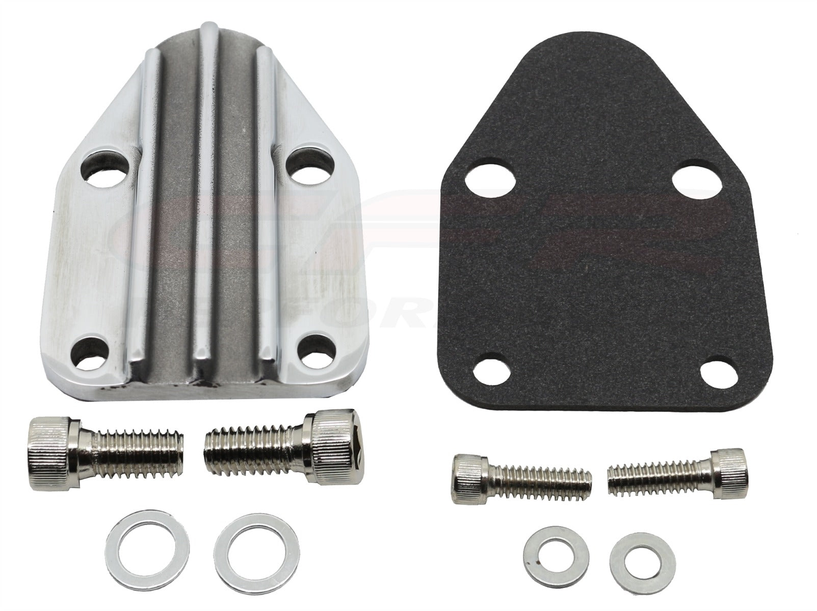 Small Block Chevy Finned Fuel Pump Block Off Plate 