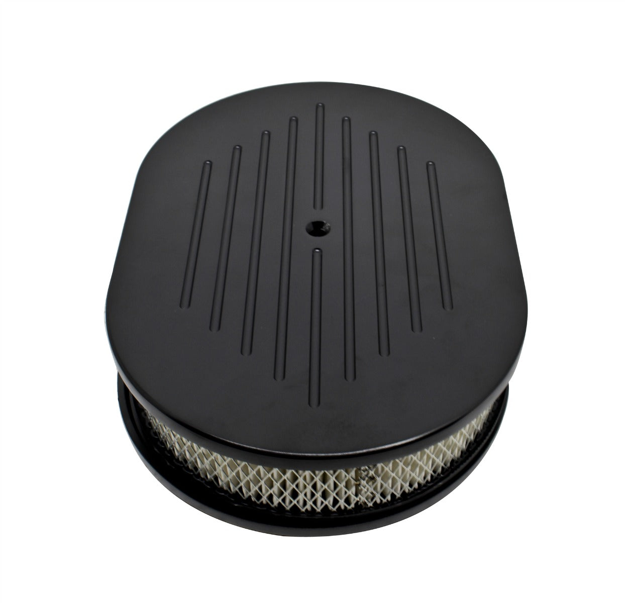 Ball-Milled 12" Oval Air Cleaner - Raised Base