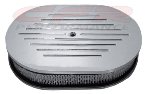 Ball-Milled 12" Oval Air Cleaner - Raised Base