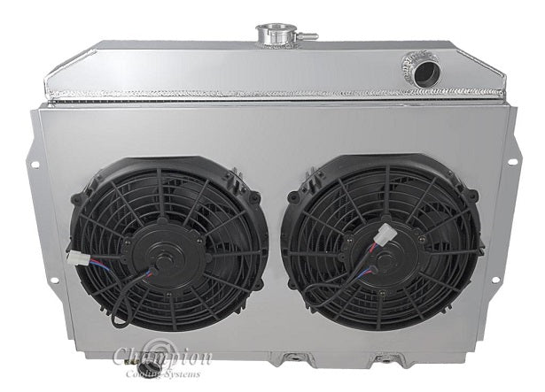 1968-1974 AMC Javelin 2-Row Radiator, Shroud, Dual Fan Combo