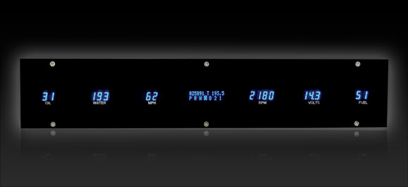 Universal 3.5" x 19" Rectangle Digital Gauge Instrument