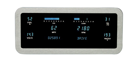Universal 4.6" x 10" Rectangle Digital Gauge Instrument