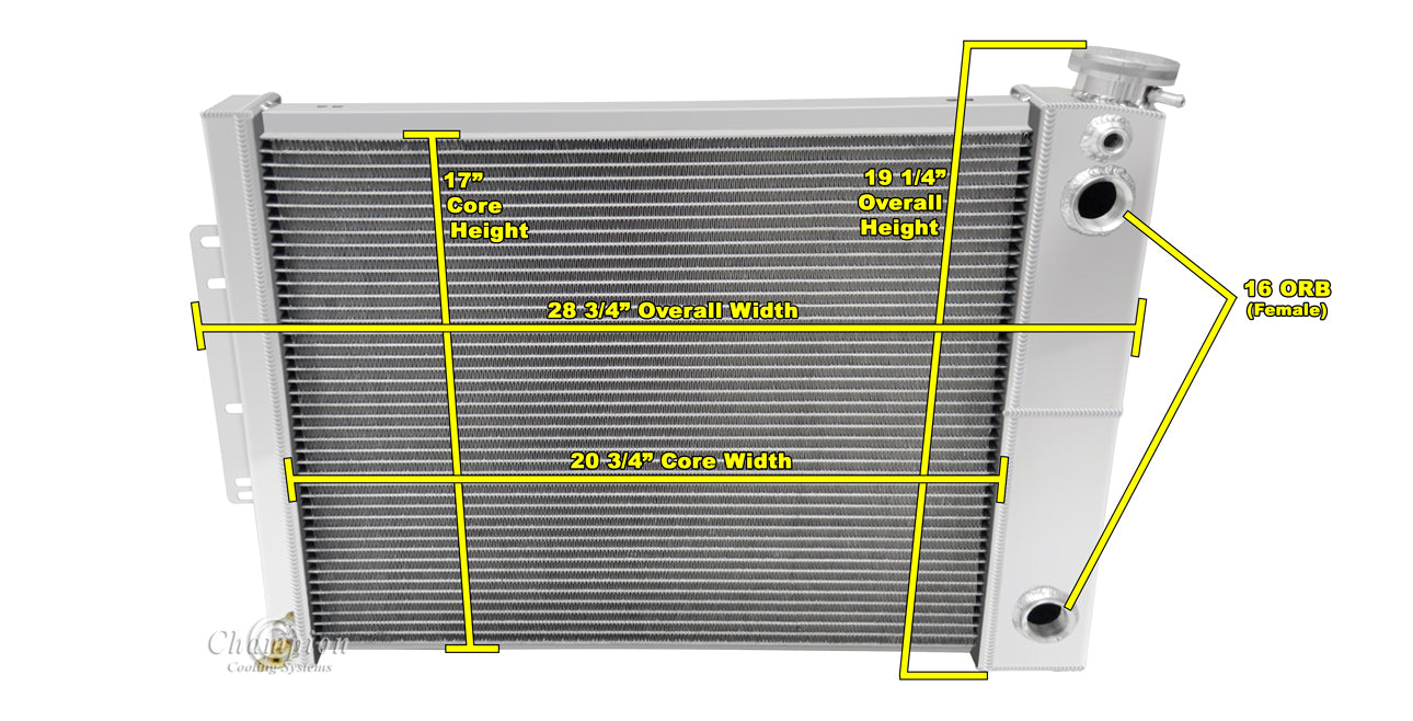 LS Swap 3-Row Radiator - 18.5" x 28.75" (with brackets)
