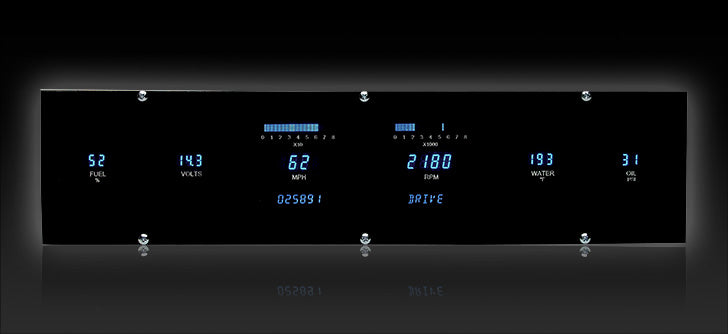  Universal 4.4" x 18.5" Rectangle Digital Gauge Instrument