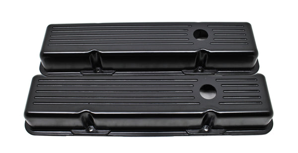 Small Block Chevy Aluminum Valve Covers - Ball-milled