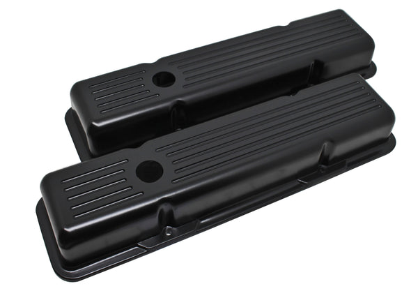 Small Block Chevy Aluminum Valve Covers - Ball-milled