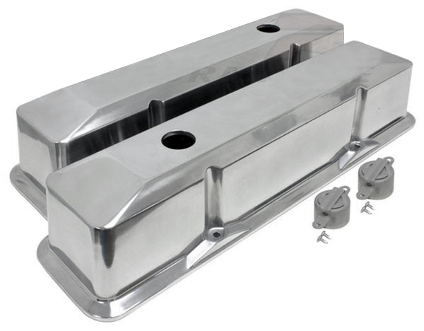Small Block Chevy Tall Aluminum Valve Covers - Smooth