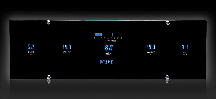 Universal 4.3" x 14" Rectangle Digital Gauge Instrument
