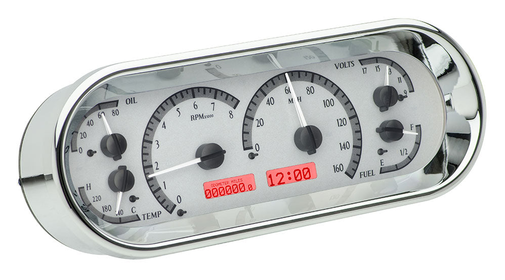 Universal 4.4" x 11.4" Rounded Rectangle VHX Gauge Instrument