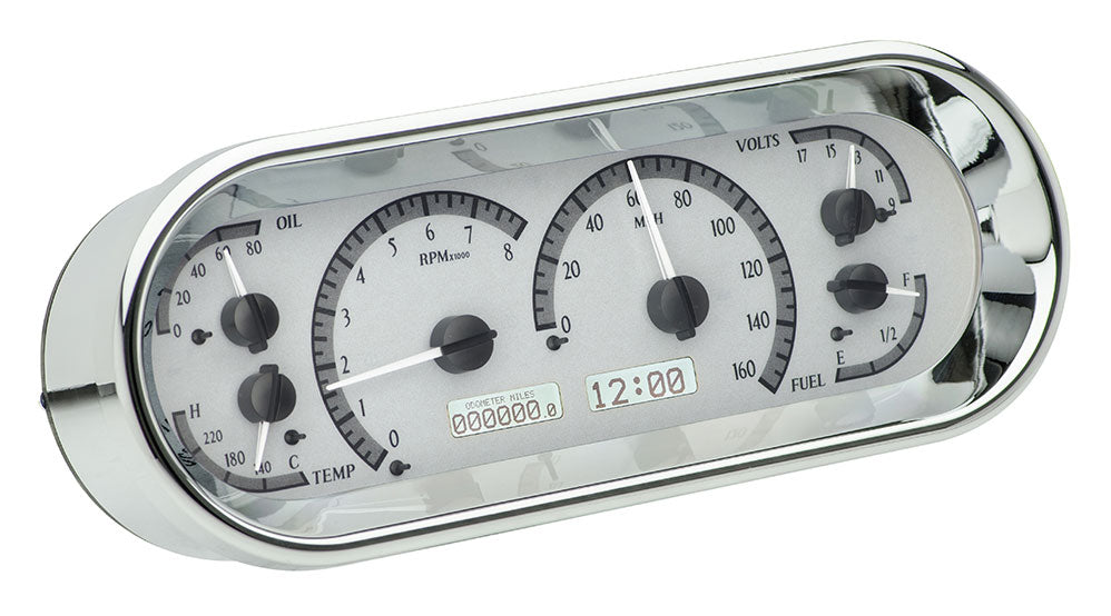 Universal 4.4" x 11.4" Rounded Rectangle VHX Gauge Instrument