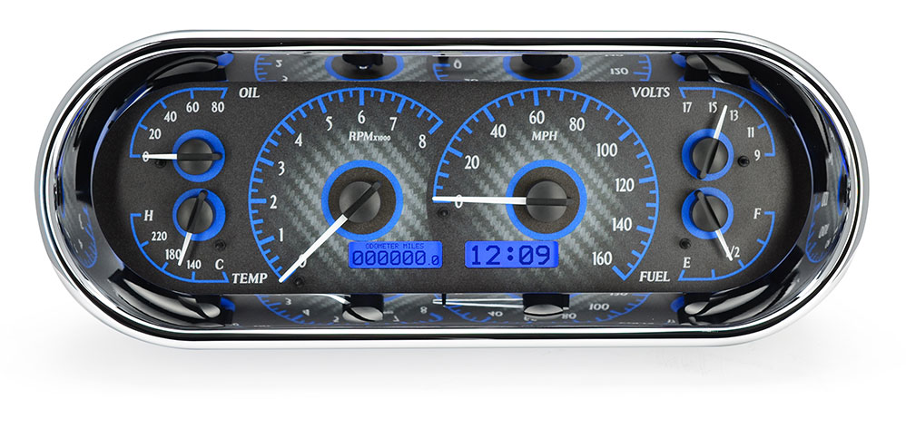Universal 4.4" x 11.4" Rounded Rectangle VHX Gauge Instrument