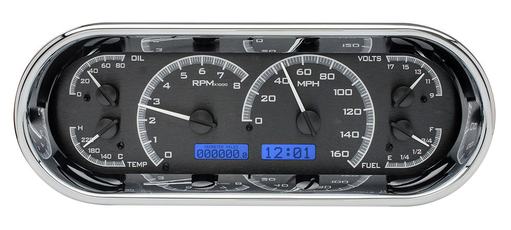 Universal 4.4" x 11.4" Rounded Rectangle VHX Gauge Instrument