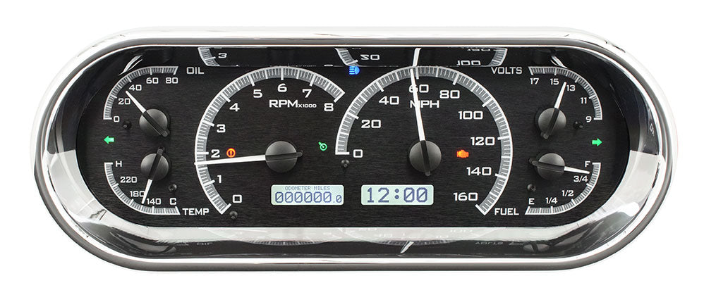 Universal 4.4" x 11.4" Rounded Rectangle VHX Gauge Instrument