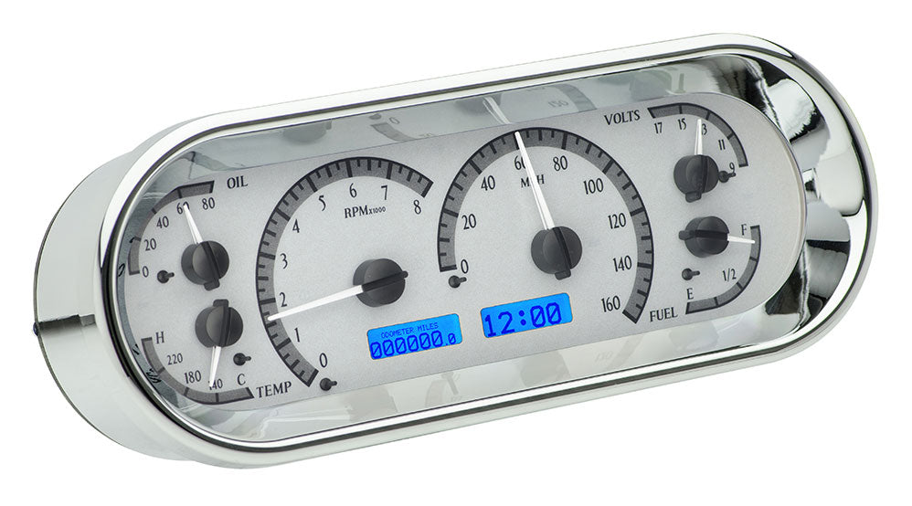 Universal 4.4" x 11.4" Rounded Rectangle VHX Gauge Instrument